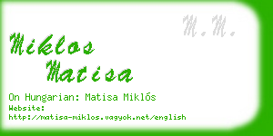 miklos matisa business card